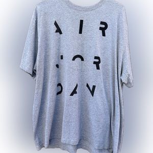 Air Jordan Gray Black Chest Spell Out Short Sleeve Shirt 3XL